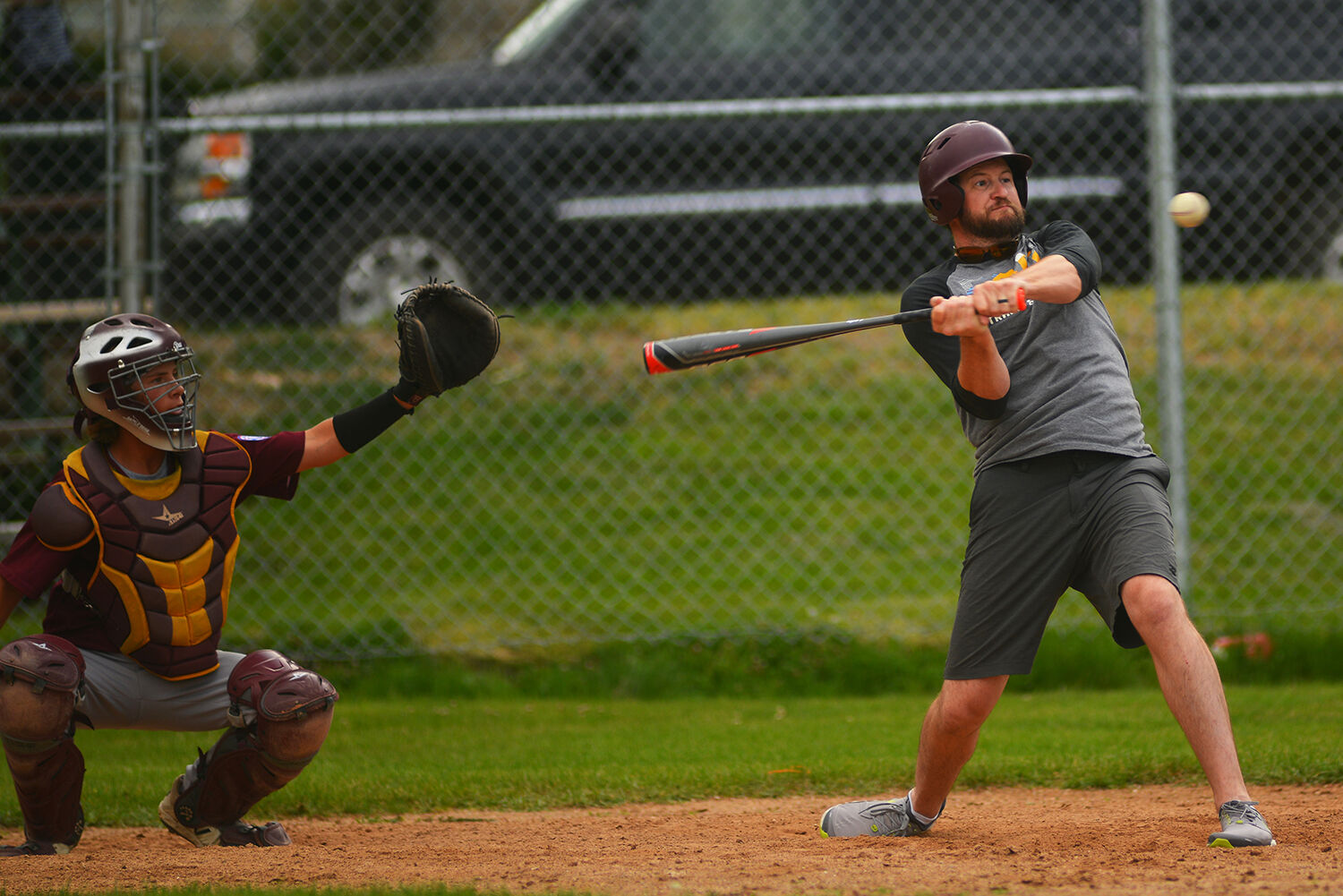 Jake Wright watches during his swing early in the game against the Buffalo Bulls